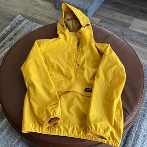 Eddie Bauer rain jacket anorak in yellow, small